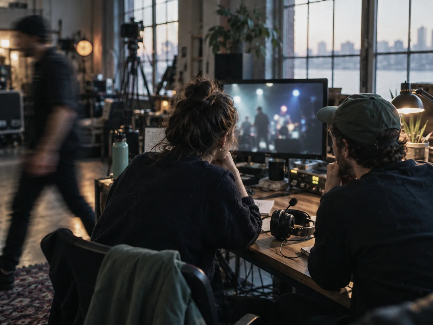 Broadcast control room during a live event